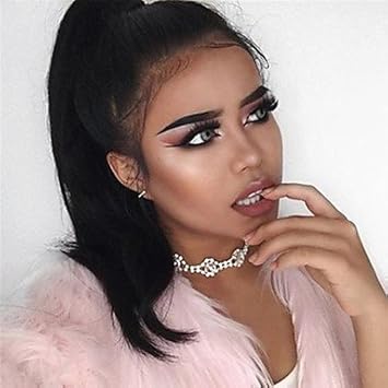 Ligaosheng Human Hair Lace Front Wig Straight With Baby Hair 150