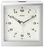 Seiko Bedside Alarm Clock Silver-Tone Metallic Case