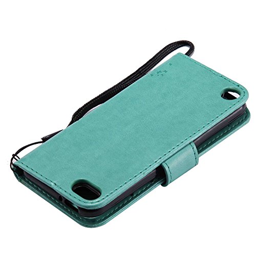 iPod Touch 5th / 6th Generation Wallet Case, UNEXTATI Leather Flip Cover Case with Kickstand Feature for Apple iPod Touch 5th / 6th Generation (Green #11) - Thumbnail 4