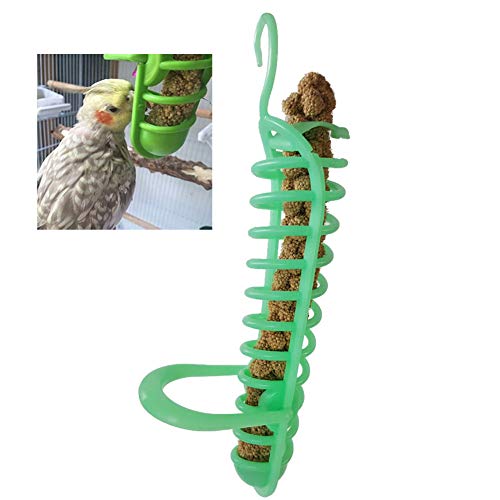 Bird Foraging Toy Parrot Fruit Vegetable Holder Hanging Seed Feeder for Budgie Parakeet Cockatiel Conure African Grey Cockatoo Amazon Lovebird Finch Canary Rat Chinchilla Guinea Pig Cage Basket