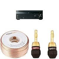 Sony STRDH550 5.2 Channel 4K AV Receiver with 16-Gauge Speaker Wire - 100 Feet and Banana Plugs - 6 pairs by Sony