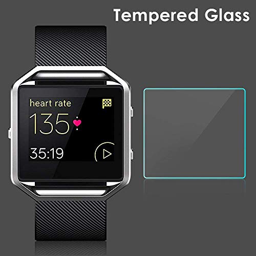 CAVN 3 Pack Screen Protector Compatible with Fitbit Blaze, Tempered Glass Waterproof Screen Cover Saver [Crystal Clear] [Anti-Scratch] [No-Bubble]