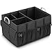 MIU COLOR Foldable Car Trunk Organizer Washable Large Size Waterproof Automotive Storage Box with Cover Suitable for SUV, Black