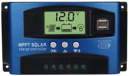 Yunnyp MPPT Solar Charge Controller,Dual USB LCD Display 12V 24V Solar Panel Regulator Charge Controller (40A,50A,60A,100A)