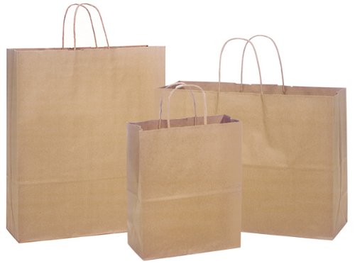 Pack Of 300, Assortment 100% Recycled Brown Kraft Paper Shopping Bags 150 Cub (8