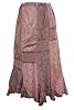 Bohemian Women's Maxi Skirt Stonewashed Brown Embroidered Gypsy Long Skirts