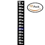 Luganni, Multi-Purpose Liquid Crystal Thermometer Strip (64-93°F Range - 12 Pack)