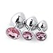 Yarachel 3PCS Stainless Steel Jeweled Sexy Stimulation Toys for Adult (Pink)