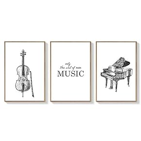 3 Piece Framed Canvas Wall Art for Living Room, Bedroom Instrument Canvas Prints for Home Decoration - 16"x24"x3 Panels