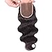 EVA HAIR Brazilian Body Wave Top Closure Unprocessed Human Hair Lace Closure Bleached Knots with Baby Hair Middle Part Closure(18 inch)