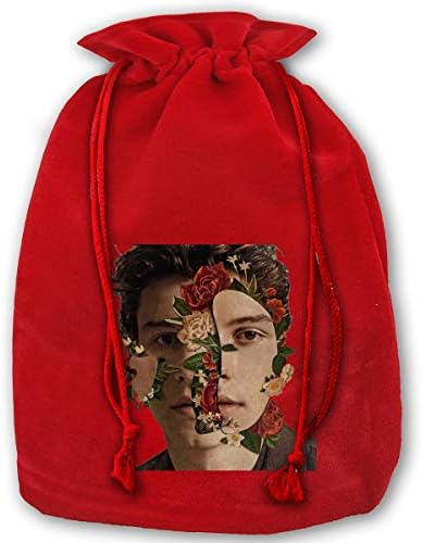 NELOHA Bags Santa Sack with Drawstring, Shawn Mendes Reusable Fabric Present Wrapping Bag