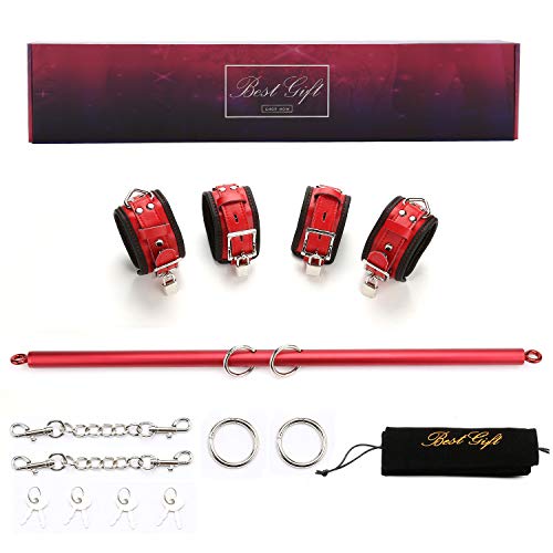 exreizst Stainless Steel Bar for Leg Spread Expandable and Adjustable Kit (Red)