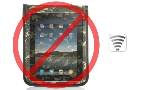 Toptekits D100 Army Camouflage Protective Anti-Radiation Anti-Tracking Anti-Spying GPS RFID Signal Blocking Pouch Case Bag for 7-10 Inches Tablets