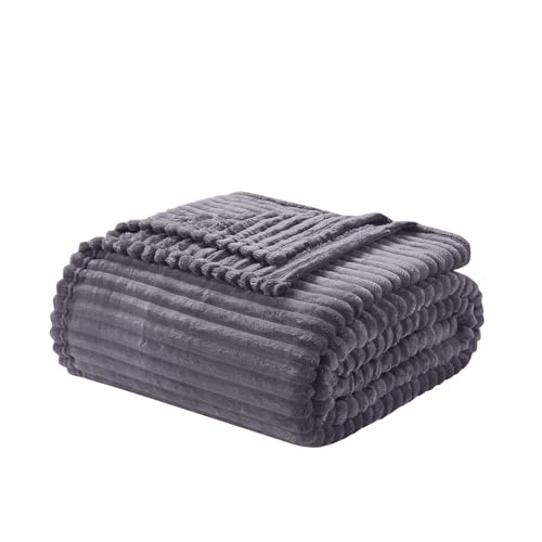 Nestl Purple Throw Blanket for Couch - Cozy Warm Fuzzy Blankets for Women, Plus…