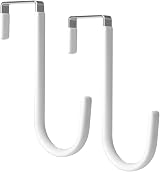 lmytdo Over Door Hooks 2Pcs White Rustproof Anti-Scratch Fits 3.7cm Door view 1