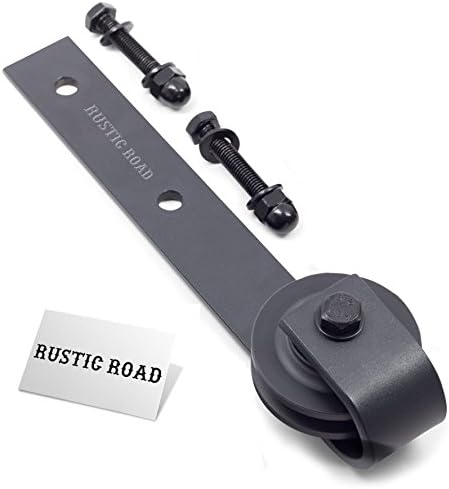 Rustic Road Barn Sliding Door Hardware Kit (Classic Strap - Matte Black - Extra Hanger (Single))