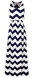 Women Celeb Style Retro Black&white Striped Scoop Neck Party Maxi Long Dress