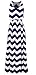 Women Celeb Style Retro Black&white Striped Scoop Neck Party Maxi Long Dress