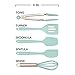 COOK with COLOR Set of Five Mint Green and Rose Gold Silicone Mini Kitchen Utensil Set
