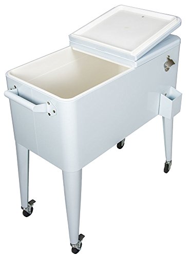 Permasteel 80 Qt. Rolling Patio Cooler in White