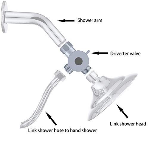KAIYING Shower Arm Diverter Valve for Handheld Showerhead and Fixed
