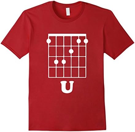 Men's Funny Guitar Shirt - F Chord Funny Guitar T-shirt Small Cranberry