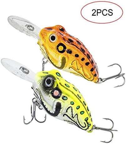 YL OUTDDOR Fishing Bass Lures Topwater Frog Lures Hard Swimbaits Crankbaits Fishing Tackle Kits (2PCS-Frog)