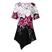 Women Plus Size Clothing, Misaky Short Sleeve Flowers Blouse Shirt Tunic Tops