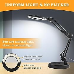 10X Magnifying Glass with Light and Stand 2-in-1