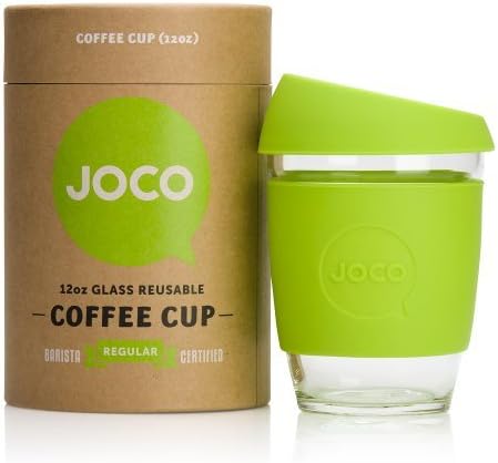 JOCO Glass Reusable 12oz Coffee Cup (Lime) by JOCO