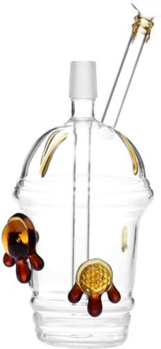 SCIENTIFIC TUBE 13-1240 - WP DABUCCINO OIL RIG W/ HONEYCOMB OPAL DESIGN 8" AMBER MALE 14MM