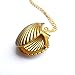 MagicW Seashell Locket Pendant Necklace Sea Shell Locket Necklace Gold Tone Brass Locket Ocean Beach Locket Jewelry
