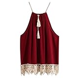 OVERMAL Blouse,Women Lace Tank Tops T shirt
