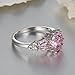 Psiroy 925 Sterling Silver Created Pink Topaz Filled Split Shank Band Cocktail Ring Size 9