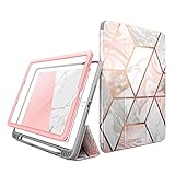 i-Blason Case for iPad 6th Generation, iPad 9.7 Case 2018/2017, [Built-in Screen Protector] Full-Body Trifold [Cosmo] Smart Cover with Auto Sleep/Wake & Pencil Holder for Apple iPad 9.7 Inch (Marble)