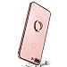 iPhone 8 Plus Case,iPhone 7 Plus Case, Ultra Thin Clear Luxury TPU Rose Gold Bumper Case Cover with Built-in Ring Grip Holder for Apple iPhone 8 Plus/iPhone 7 Plus