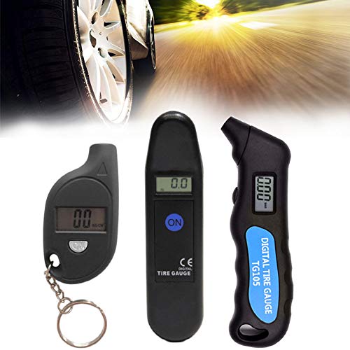 Tire Pressure Gauge, Classic Digital Tyre Pressure Gauge With Backlight LCD Display 100 PSI, Air Pressure Gauge Tester Tool for Cars & Motorcycles with Schrader Valves (mini,Black) - Thumbnail 7
