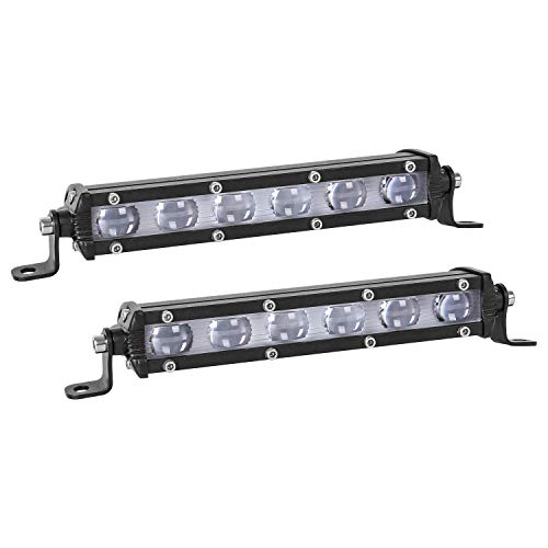 Zmoon LED Light Bar 120W, 2PCS 7 Inch Spot Led Driving Light Single Row Off Road Fog Light for Truck Jeep SUV Boat ATV 4WD Car Golf Cart