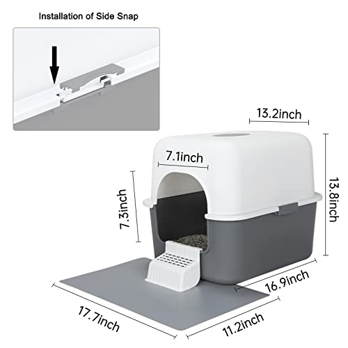 Cat Litter Box with Lid,Top Entry Kitty Sifting Litter Box Kitten