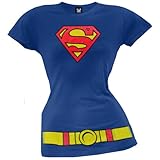 Superman Supergirl Costume Blue Juniors T-Shirt Tee