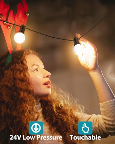 kolpop 2 Pack Outdoor String Lights 76FT/23M, [Dimmable & Timing] LED String Light with G40 Bulbs, Waterproof Outdoor Lights for Garden, Patio, Party