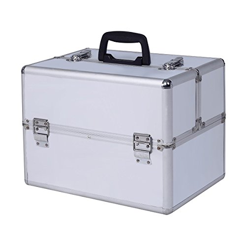 Giantex pro aluminum makeup train case jewelry box cosmetic organ…