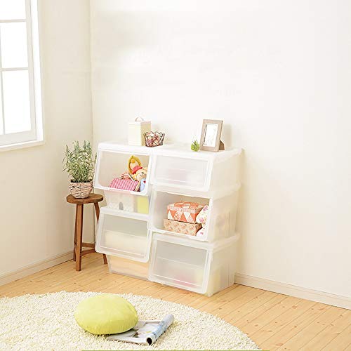 MYQ Storage Box, Plastic Box, Clothes Storage, Toy Storage Box, Side Opening, Bedside Table, Living Room Bedroom Storage Storage Containers (Color : Pink, Size : 454142cm)