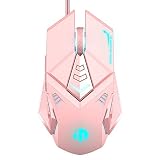 INPHIC Mouse da Gioco Cablato, Gioco ergonomico Mouse per Computer USB Mouse RGB