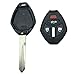 4 Buttons Uncut Keyless Entry Remote Key Fob Shell fits Mitsubishi 2006-2007 Eclipse / 2006-2007 Galant (No Chips)