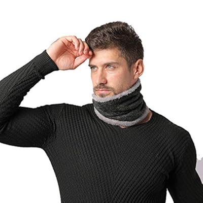 Leories Harsh Winter Double-Layer Soft Fleece Lined Thick Knit Neck Warmer Circle Scarf Windproof Leories Harsh Winter Double-Layer Soft Fleece Lined Thick Knit Neck Warmer Circle Scarf Windproof