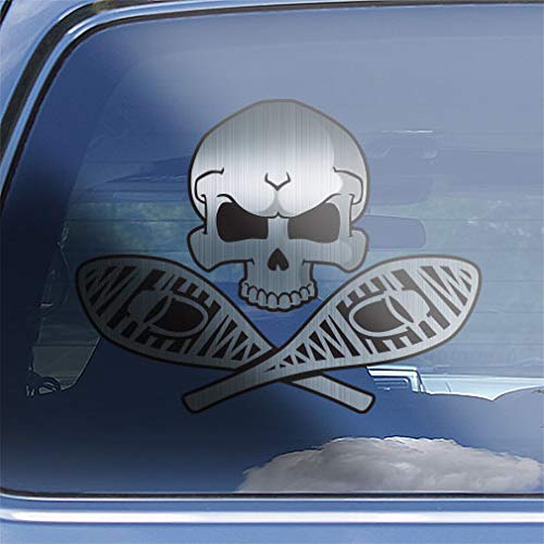 Snowshoeing Skull & Crossbones Decal Sticker