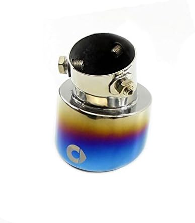 DeAutoBug Car Stainless Steel Chrome Round Dual Exhaust Tail Muffler Weld Tip Pipe for Mercedes Benz MB Smart Fortwo Forfour 2015 2016 (Blue)