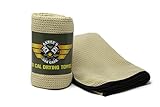 Sarge's Car Care .50 CAL CAR DRYING TOWEL - XL-Size (27 in x 39 in) - Premium Silk Bound Waffle Weave Microfiber for Maximum Absorption - Bound in Silk to Deliver a Durable Snag-free & Tear-free Towel