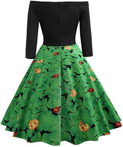 Ladies Christmas Dress Linqi1164 Xmas Long Sleeve 3D Print Cat Dress Deep V Neck Dresses Jumper T Shirt Dresses Skirt with Reindeer for Evening Xmas Party